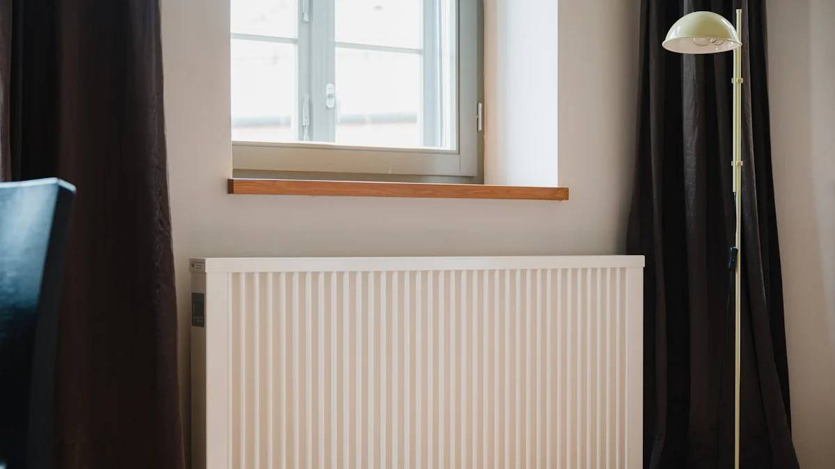 a white radiator in a room — a Sleep, Finally guide to Why You Wake Up When the Heating Kicks In