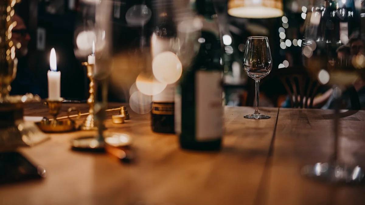 wine bottle on brown wooden table — a Sleep, Finally guide to Why Does Alcohol Make Snoring Worse: The Relaxed Airway