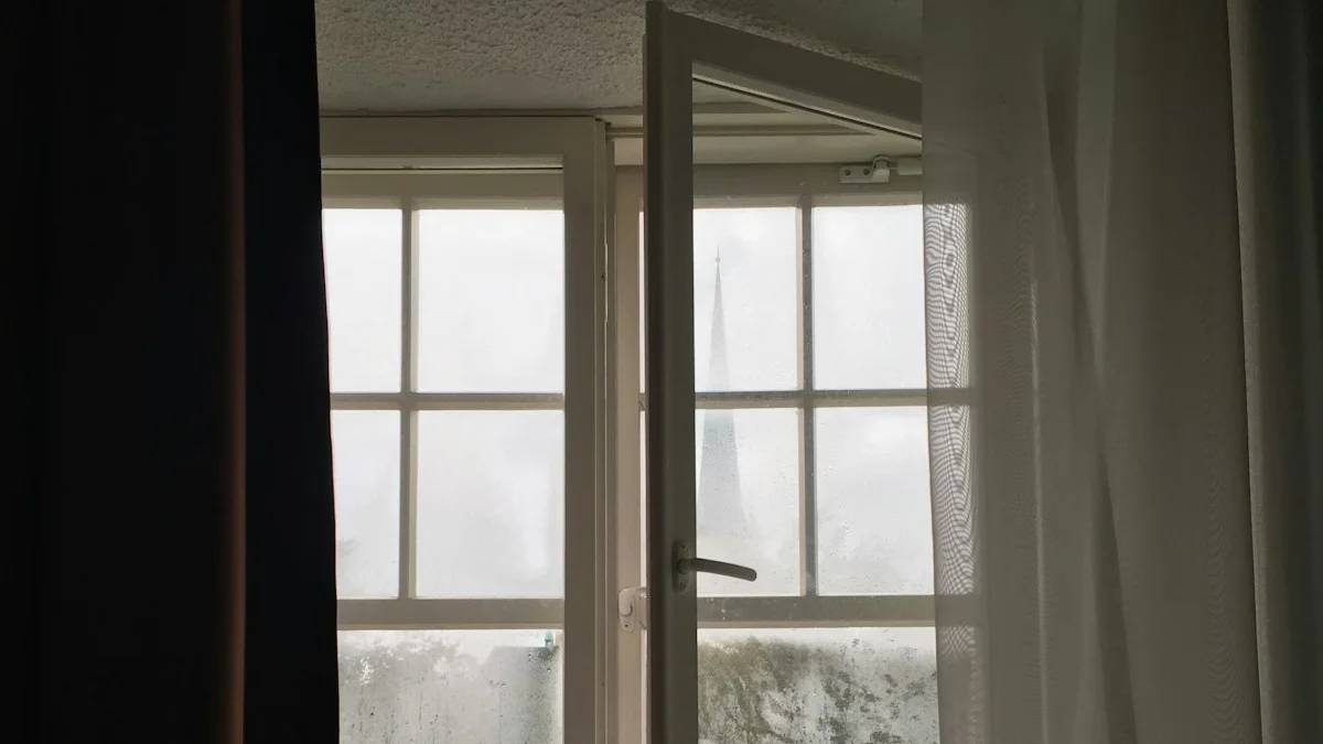 a window with a view of trees outside — a Sleep, Finally guide to Why Hot Flashes Get Worse After Dark